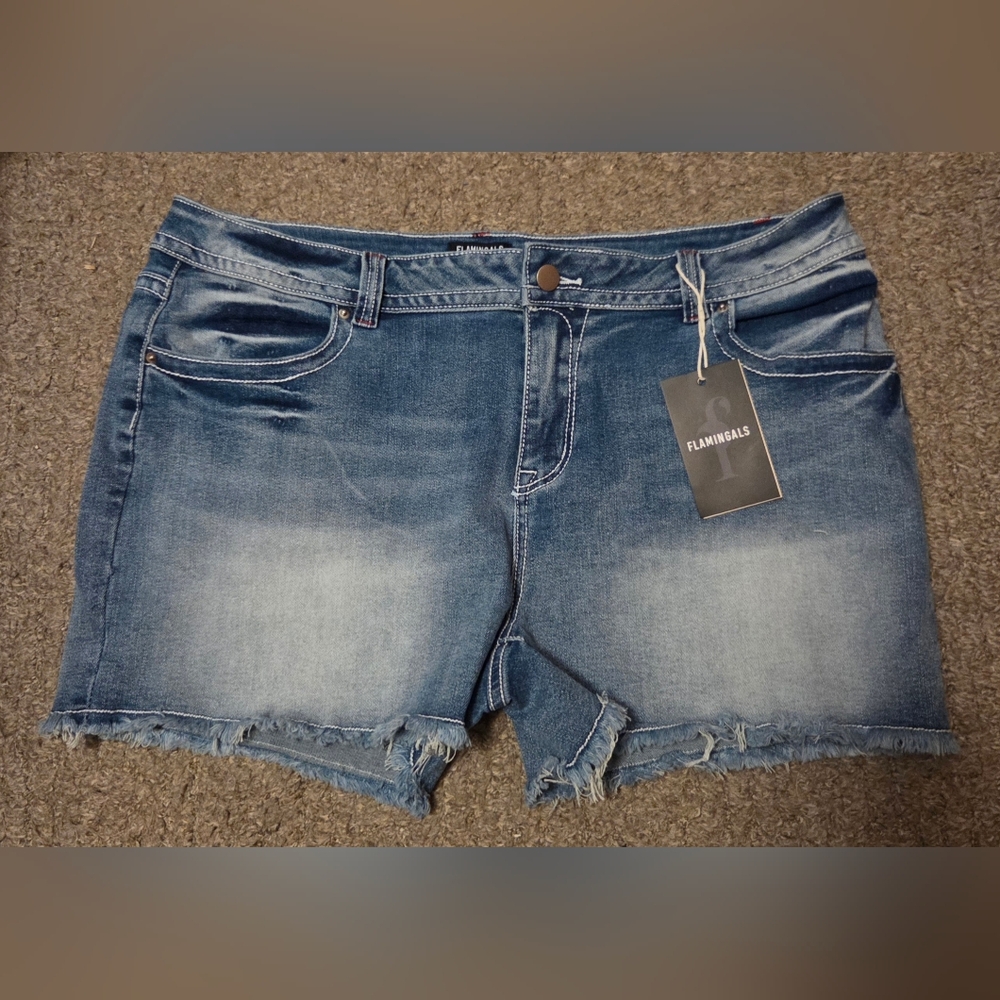Flamingals Classic Blue Denim Shorts